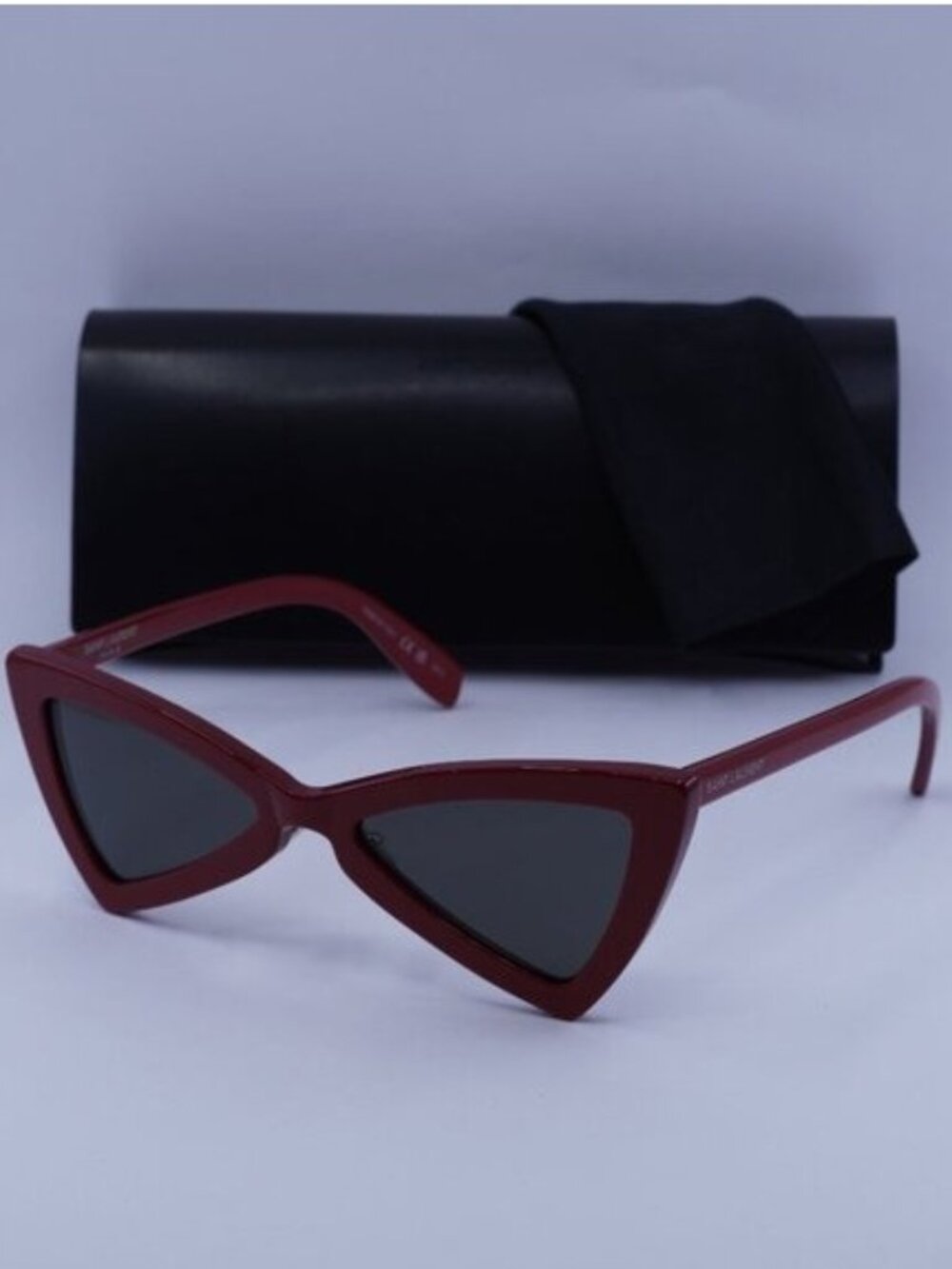 Saint Laurent SL207 JERRY 008 Cat Eye Sunglasses - Red/Grey